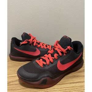 Kobe 10 Bright Crimson Red Black X Basketball Shoes Men's Size 9.5